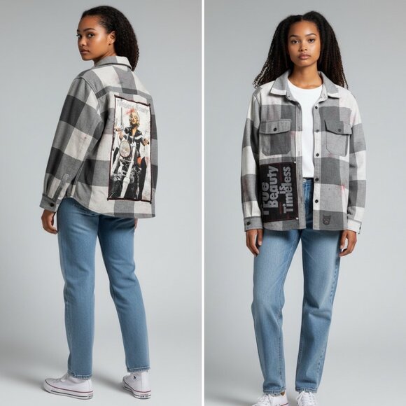 BROKEN BANDIT CUSTOM ONE OF A KIND UPCYCLED FLANNEL - Picture 12 of 12